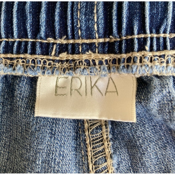 Vintage Erika Medium Wash Drawstring Cropped Denim Pants S - Picture 5 of 6